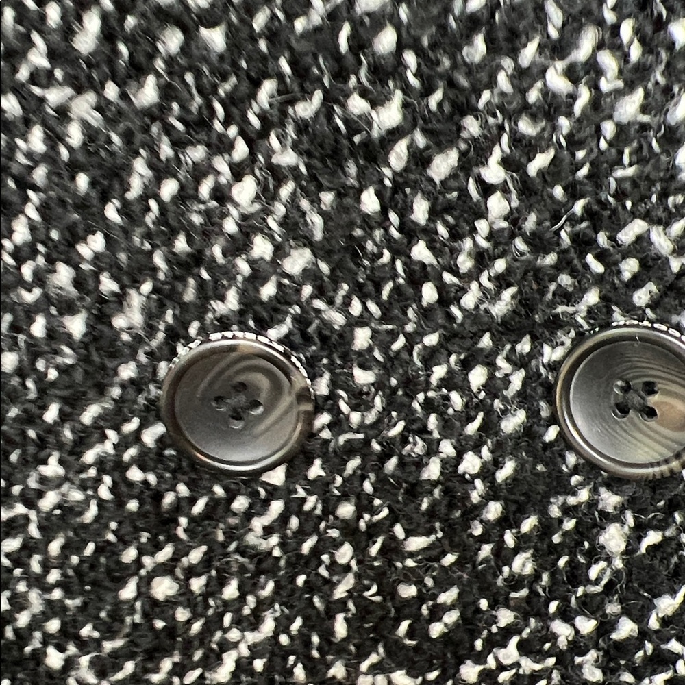 Scotch R'Belle Monochrome Wool Tweed Black And White Peacoat Jacket Size 8 - Picture 4 of 10